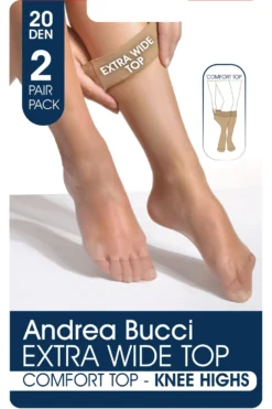 Extra Wide 20D Comfort Top Knee Highs 2PP 03/04158 -Stockings Shop andrea bucci extra wide 20d comfort top knee highs 2pp 03 04158 p3765 22428 zoom scaled