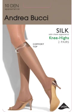 Silk Satin Sheen Knee Highs 2 Pair Pack 03/04155 -Stockings Shop andrea bucci silk satin sheen knee highs 2 pair pack 03 04155 p3763 22505 image