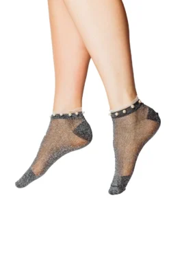 Mesh Beaded Trainer Sock 506