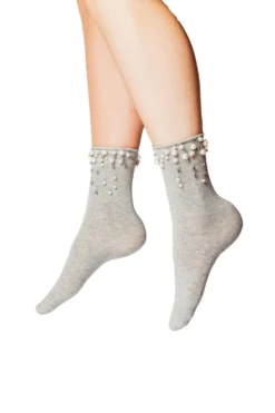 Plain Knit Beaded Ankle Socks 467 -Stockings Shop c n accessories plain knit beaded ankle socks 467 p4133 27279 image