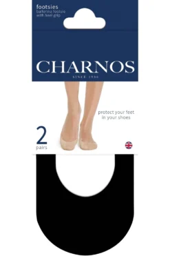 Ballerina Footsie With Heel Grip 2 Pair Pack