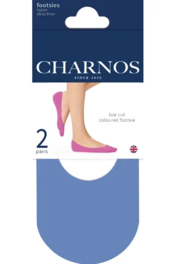 Nylon Coloured Footsie 2PP