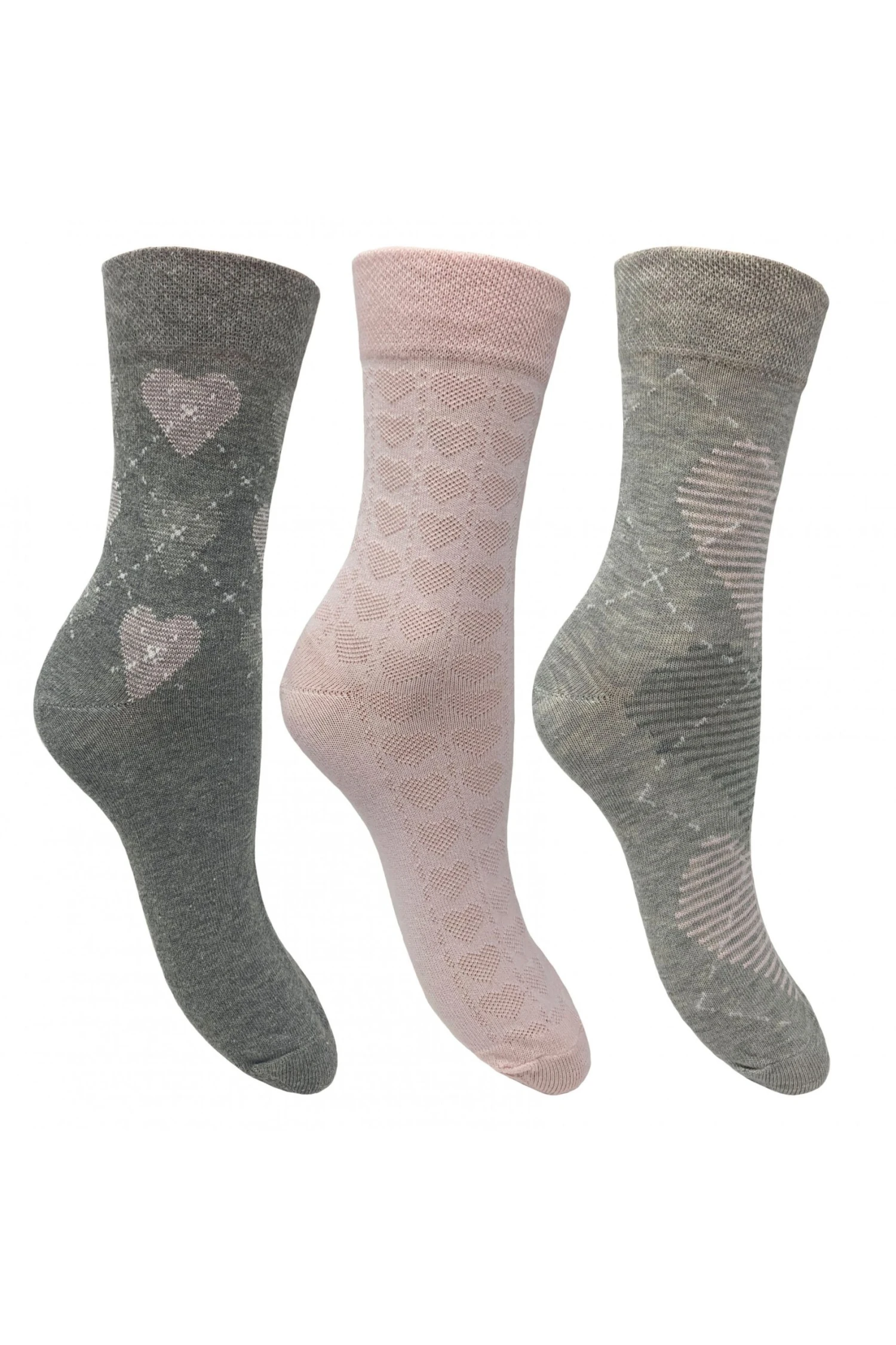 Flexitop Heart Design Socks 3PP 1 Flexitop Heart Design Socks 3PP