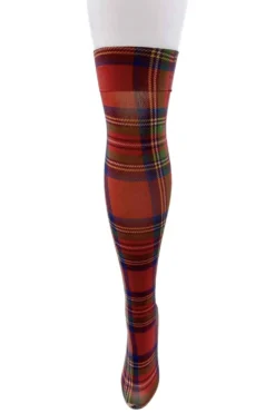 Red Tartan Over Knee Socks