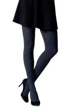GIPSY Grey Marl Leopard Tights 1803