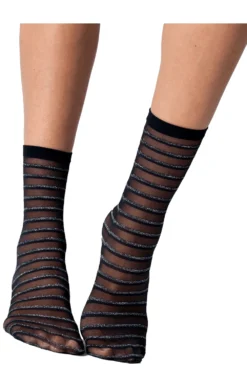 GIPSY Lurex Stripe Ankle Socks 1738