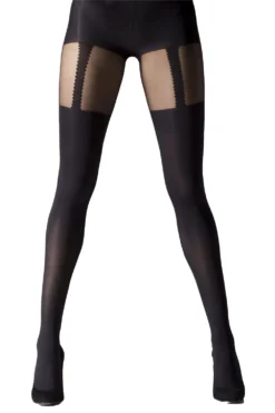 GIPSY Mock Suspender Tights XL Size 1314