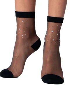 GIPSY Sheer Jewelled Ankle Socks 1733