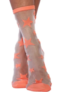 GIPSY Transparent Sheer Star Ankle Sock 1712