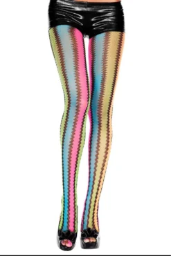 MUSIC LEGS Spandex Striped Multicolour Tights 51002