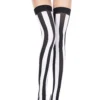 MUSIC LEGS Striped Opaque Thigh High 4219