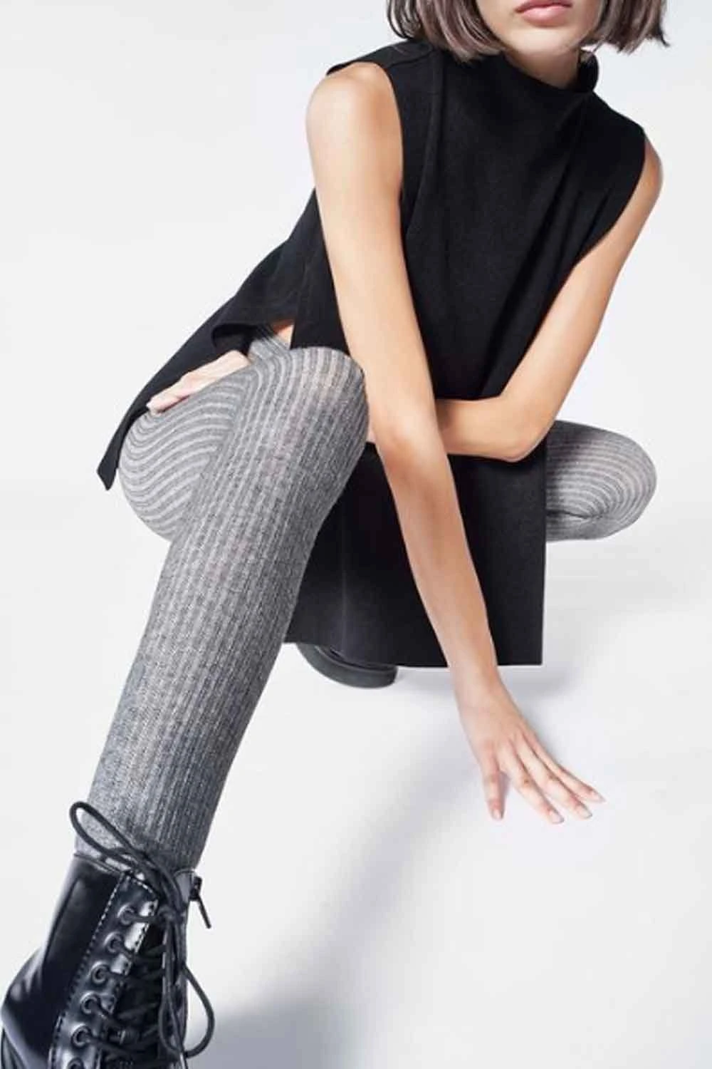 Oroblu Eco Sneakers Natural Rib Opaque Tights 1 Oroblu Eco Sneakers Natural Rib Opaque Tights