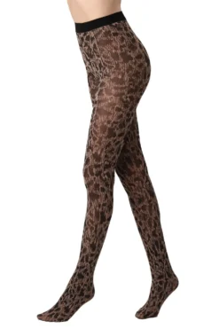Oroblu Savannah Camel Leopard Print Tights