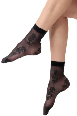Oroblu Silver Lace Design Socks