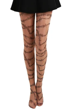 Barbed Wire Tattoo Tights