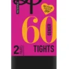 60 Denier Black Opaque Tights 2 Pair Pack ERM5