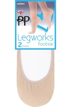 Legworks Cotton Footsies 2 Pair Pack EL66 -Stockings Shop pretty polly legworks cotton footsies 2 pair pack el66 p3267 30726 image