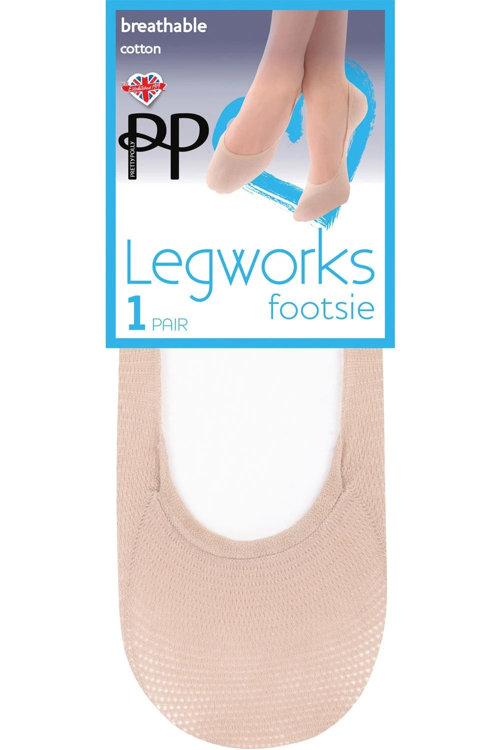 Legworks Mesh Cotton Footsie 2 Legworks Mesh Cotton Footsie - Image 2