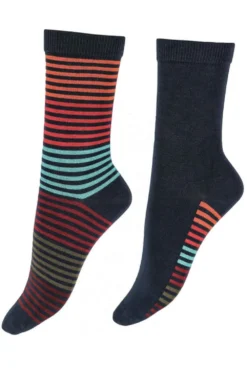 Multi Stripe Bamboo Socks 2PP EXV5