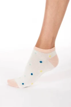 Polka Dot And Stripe Bamboo Trainer Socks