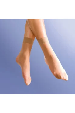 Silky 3 Pairs Smooth Knit Anklets