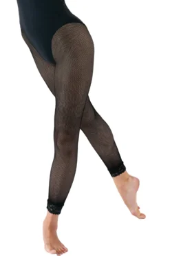 Silky Fishnet Lace Footless Dance Tights