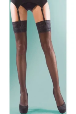 Silky Supershine 15 Denier Reinforced Toe Lace Top Stockings