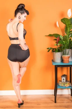 Contrast Seamed Tights Champagne/Red H2059 -Stockings Shop what katie did contrast seamed tights champagne red h2059 p4318 29119 zoom scaled